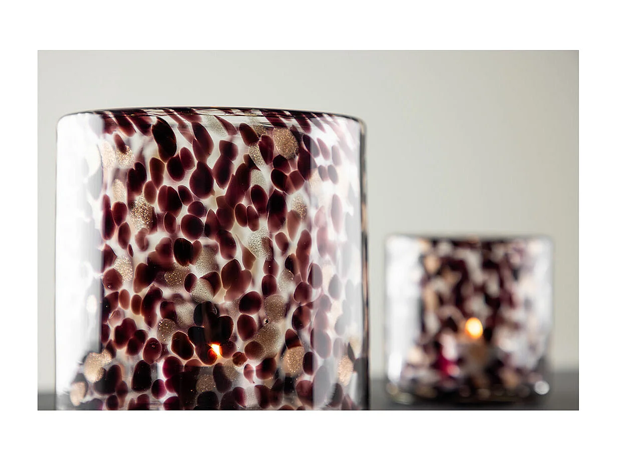 Photophore Déco Moucheté "Gloria" 12cm Multicolore