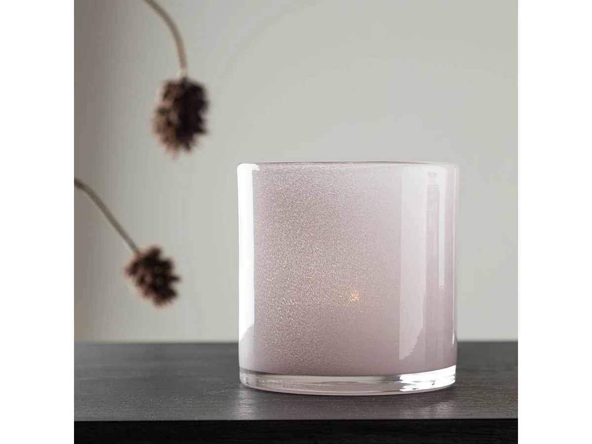 Portacandele Glora rosa.