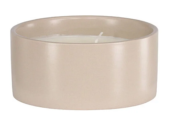 Portacandele Douglas con candela profumata beige.