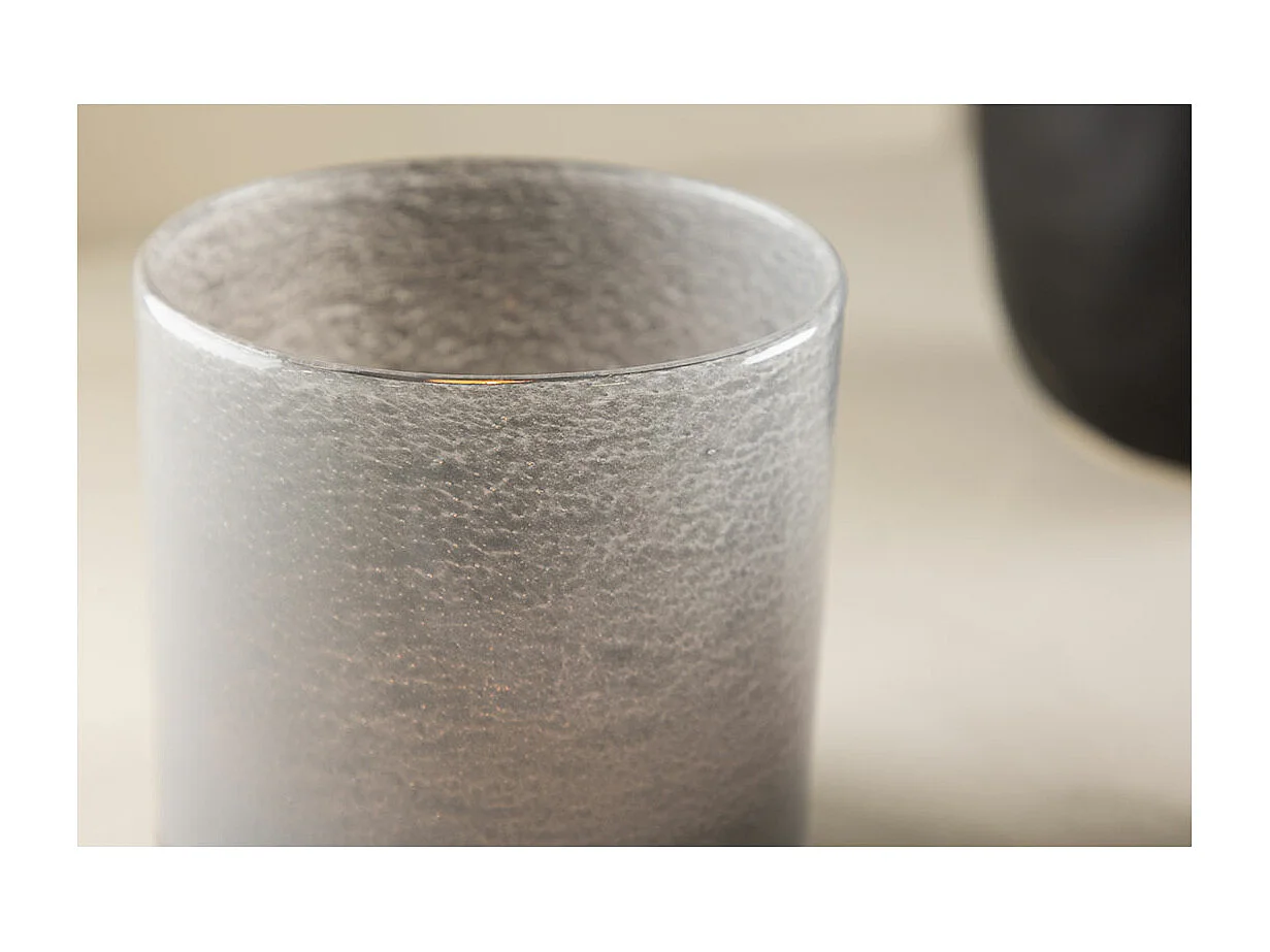 Photophore Déco "Gloria" 12cm Gris Clair