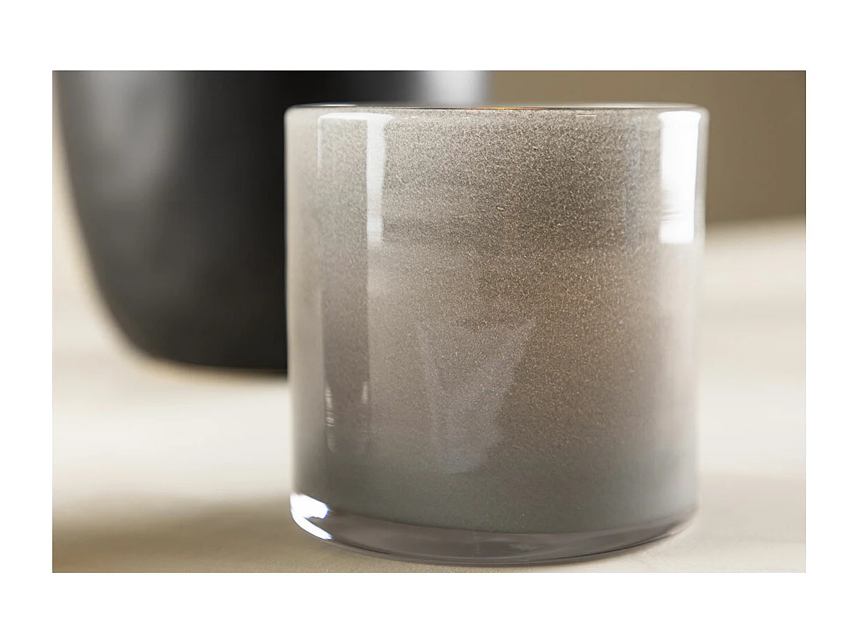 Photophore Déco "Gloria" 10cm Gris Clair