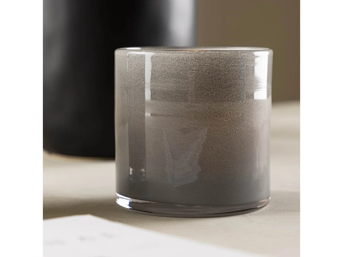 Photophore Déco "Gloria" 10cm Gris Clair