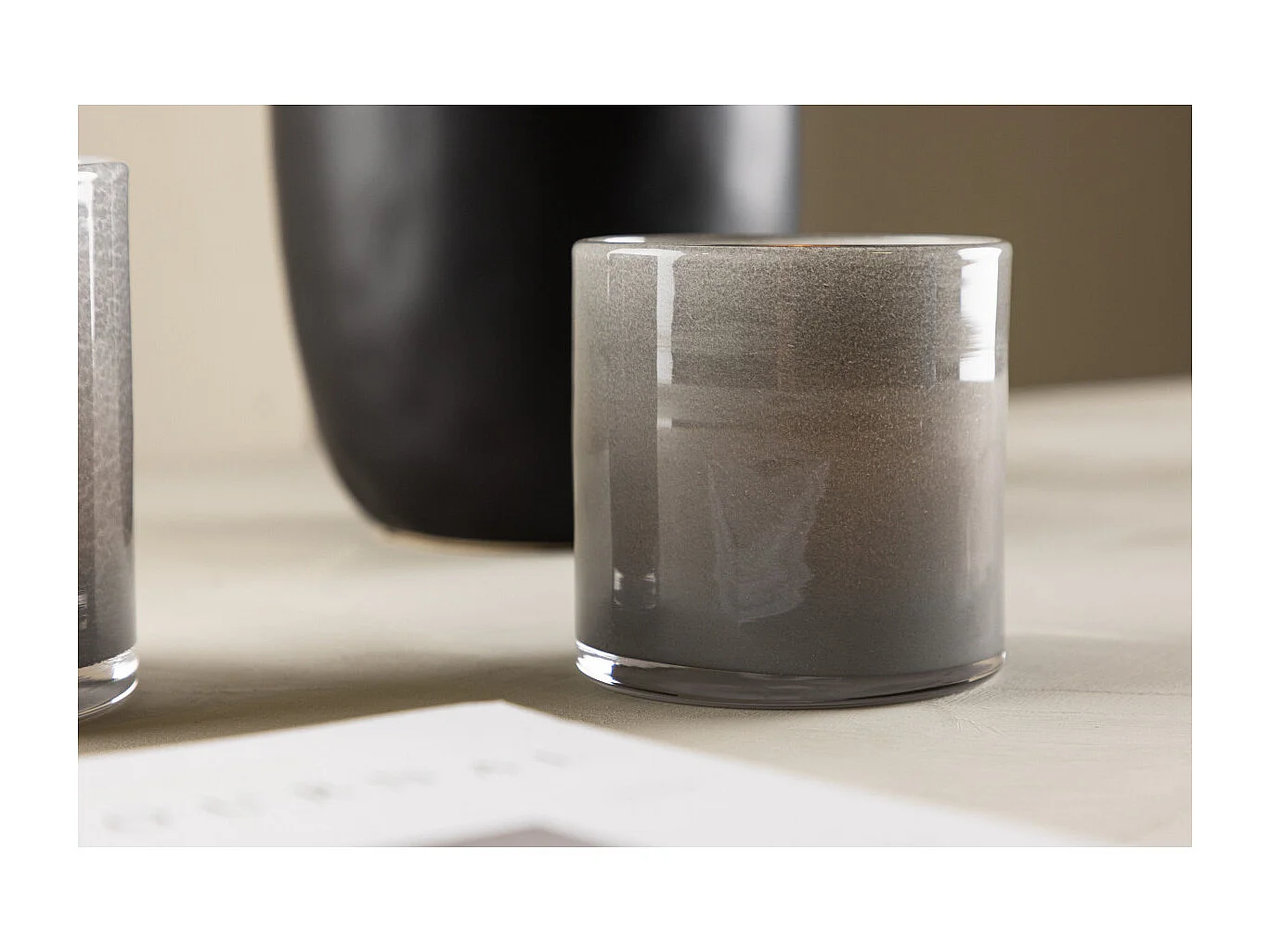 Photophore Déco "Gloria" 10cm Gris Clair