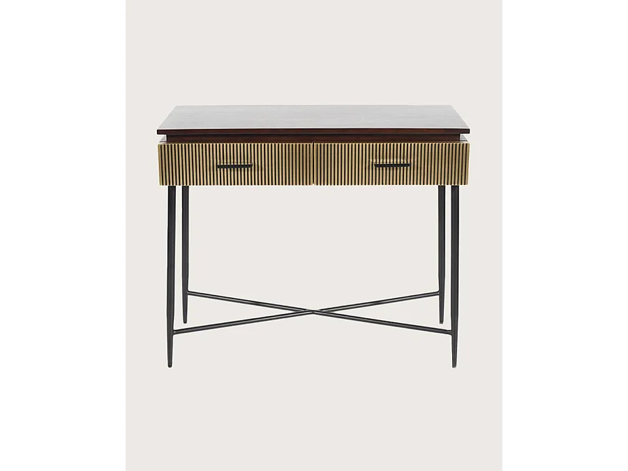 Moon - Console finition laiton vieilli 90 cm