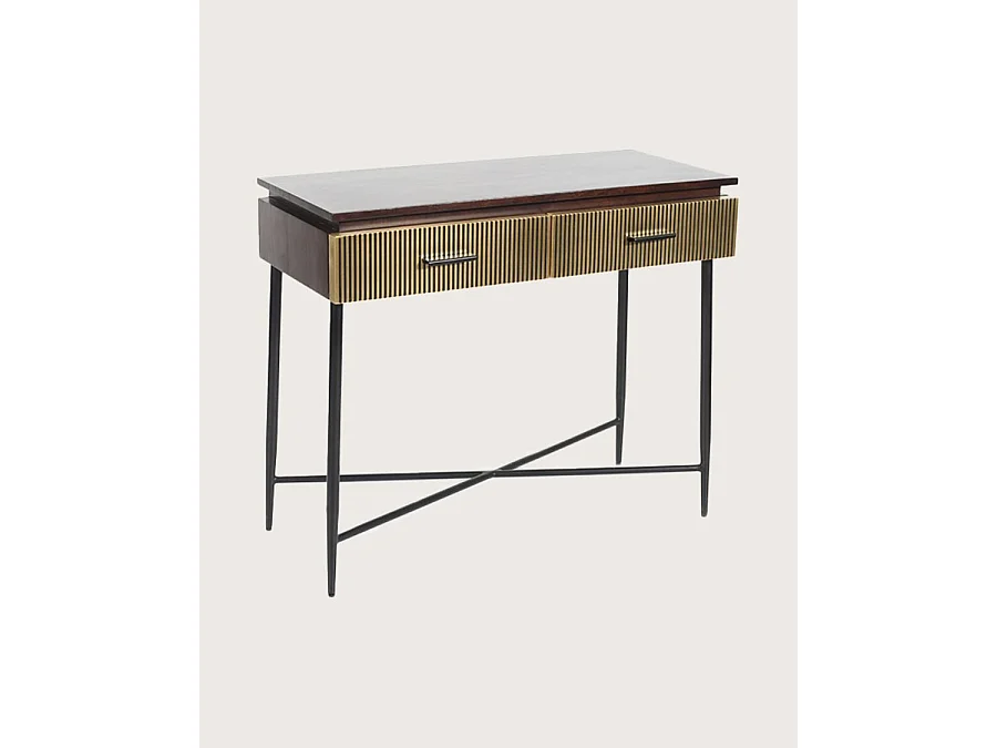 Moon - Console finition laiton vieilli 90 cm