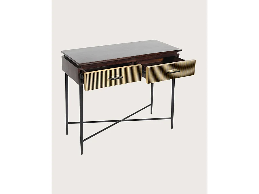 Moon - Console finition laiton vieilli 90 cm