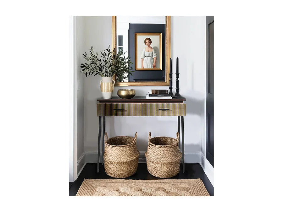 Moon - Console finition laiton vieilli 90 cm