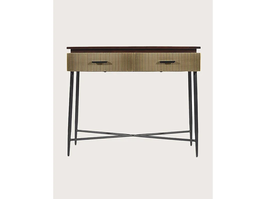 Moon - Console finition laiton vieilli 90 cm