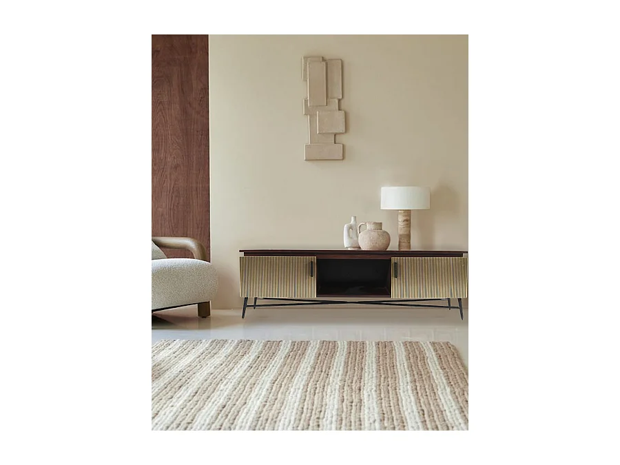 Moon - Meuble tv finition laiton vieilli 145 cm