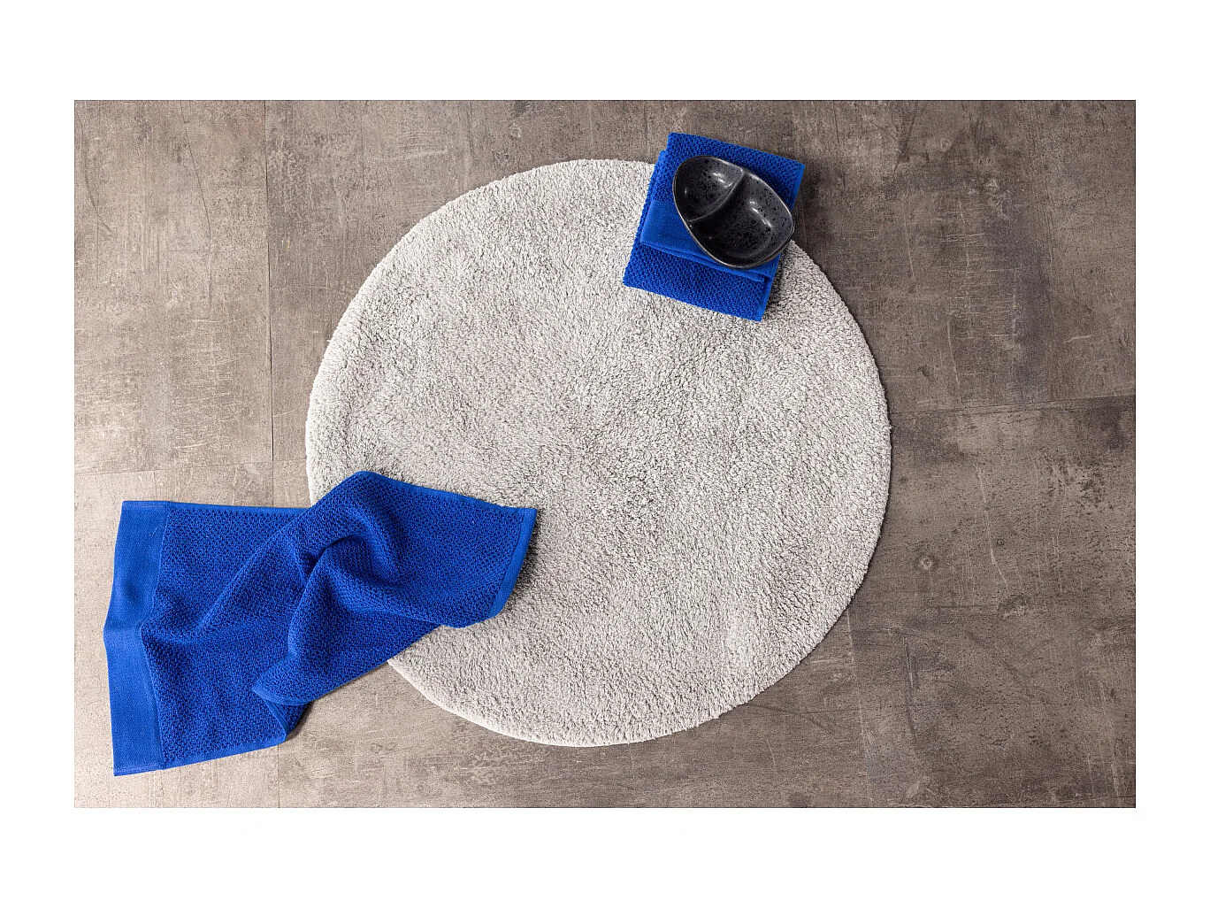 Tappetino da bagno Valle Ø60cm grigio chiaro.