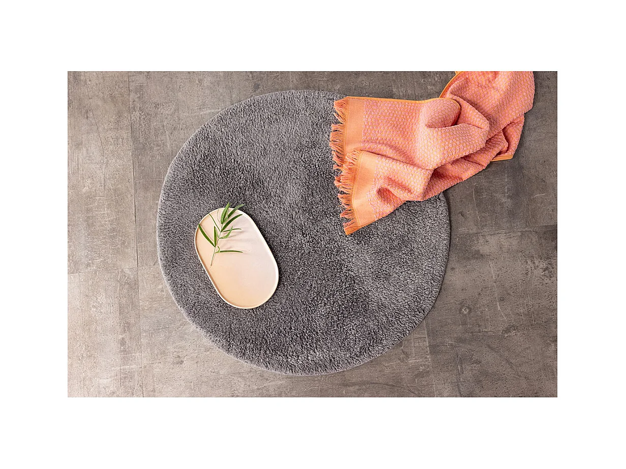 Valle Badematte Ø60cm dunkel grau.