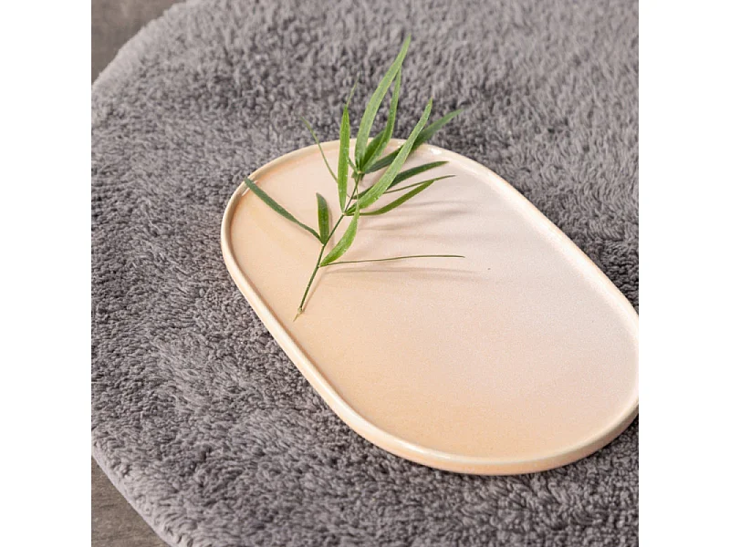 Tapis Rond de Salle de Bain "Valle" 60cm Gris Foncé