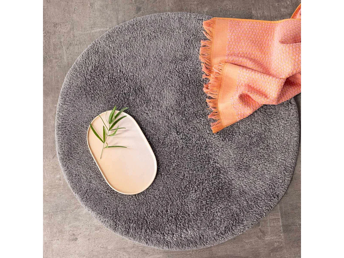 Tappetino da bagno Valle Ø60cm grigio scuro.