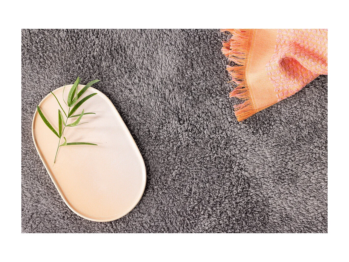 Tappetino da bagno Valle Ø60cm grigio scuro.