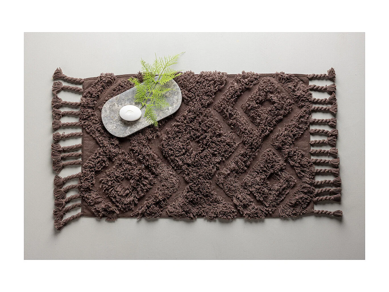 Hilma badmat 80x50cm bruin.