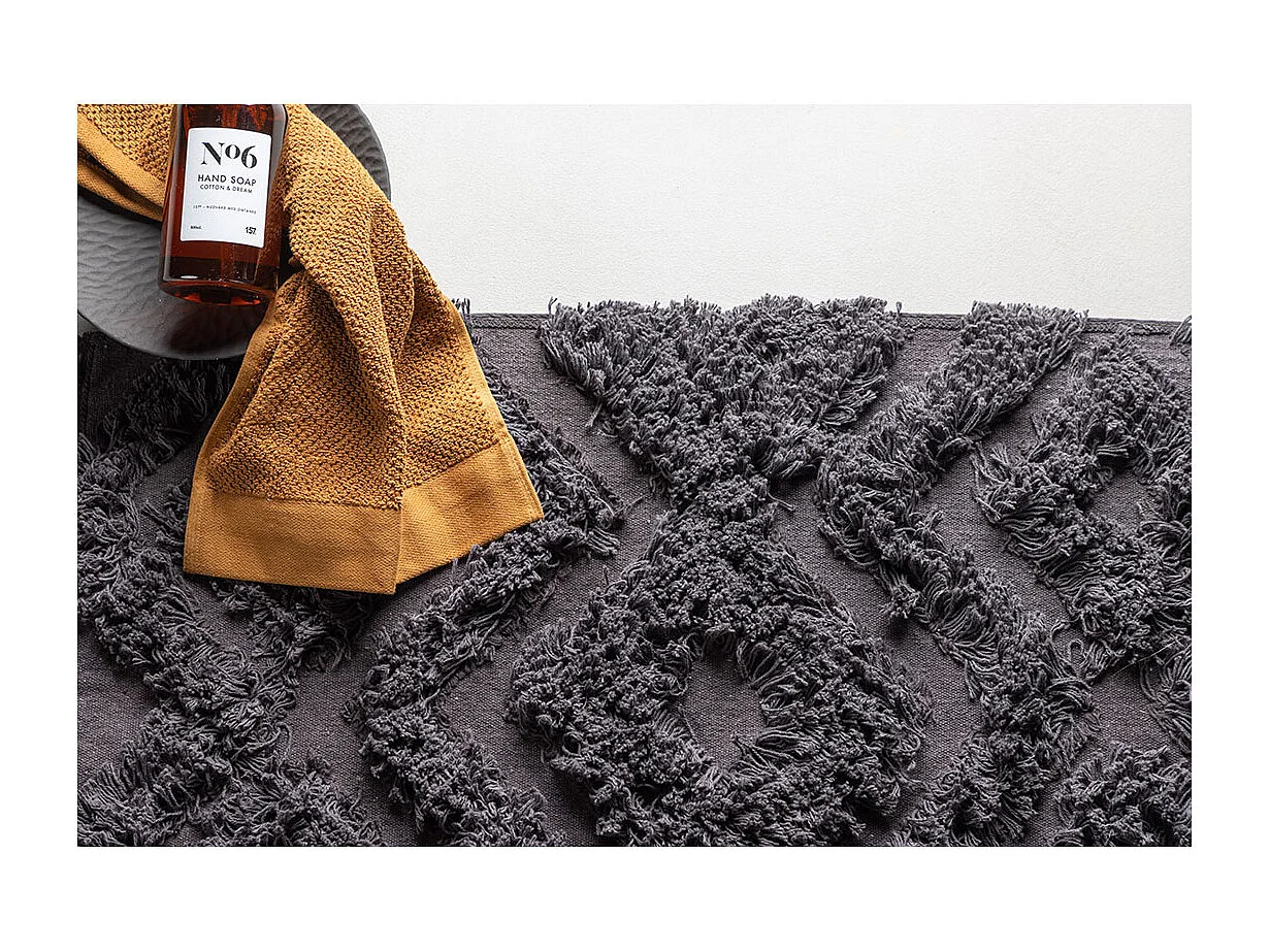 Tapis de Salle de Bain "Hilma" 50x80cm Gris Foncé