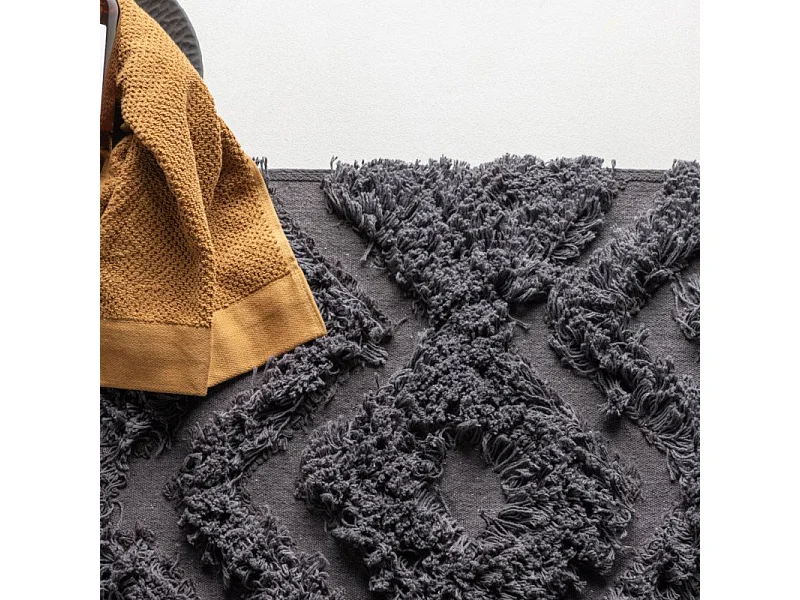 Tapis de Salle de Bain "Hilma" 50x80cm Gris Foncé