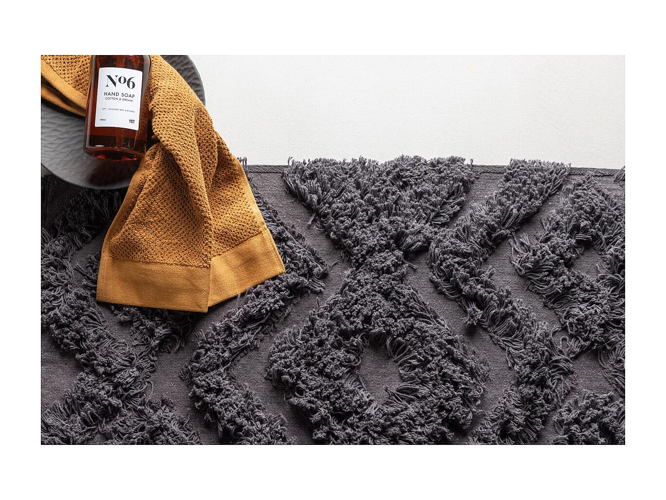 Tapis de Salle de Bain "Hilma" 50x80cm Gris Foncé