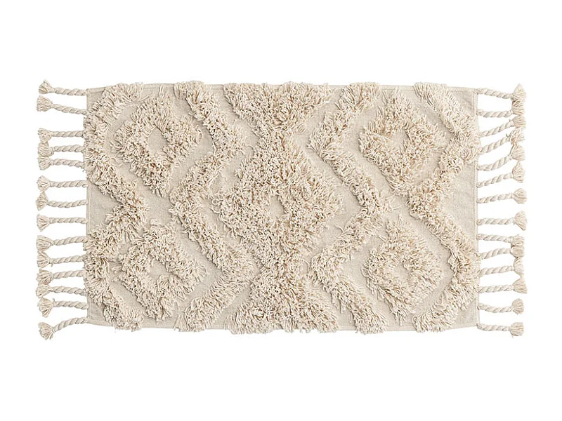 Alfombra de baño Hilma 80x50cm color blanco roto.
