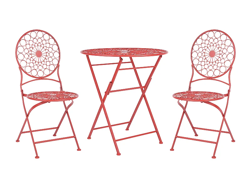 Ensemble pour bistro Pliant SCARIO Métal Rouge