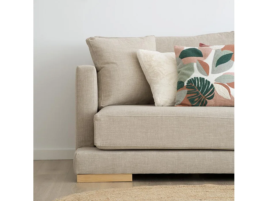 Grand canapé d'angle en bois Beige (408) 300x86