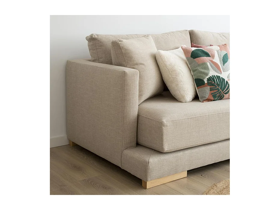 Grand canapé d'angle en bois Beige (408) 300x86