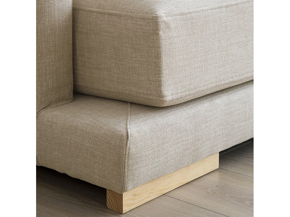 Grand canapé d'angle en bois Beige (408) 300x86