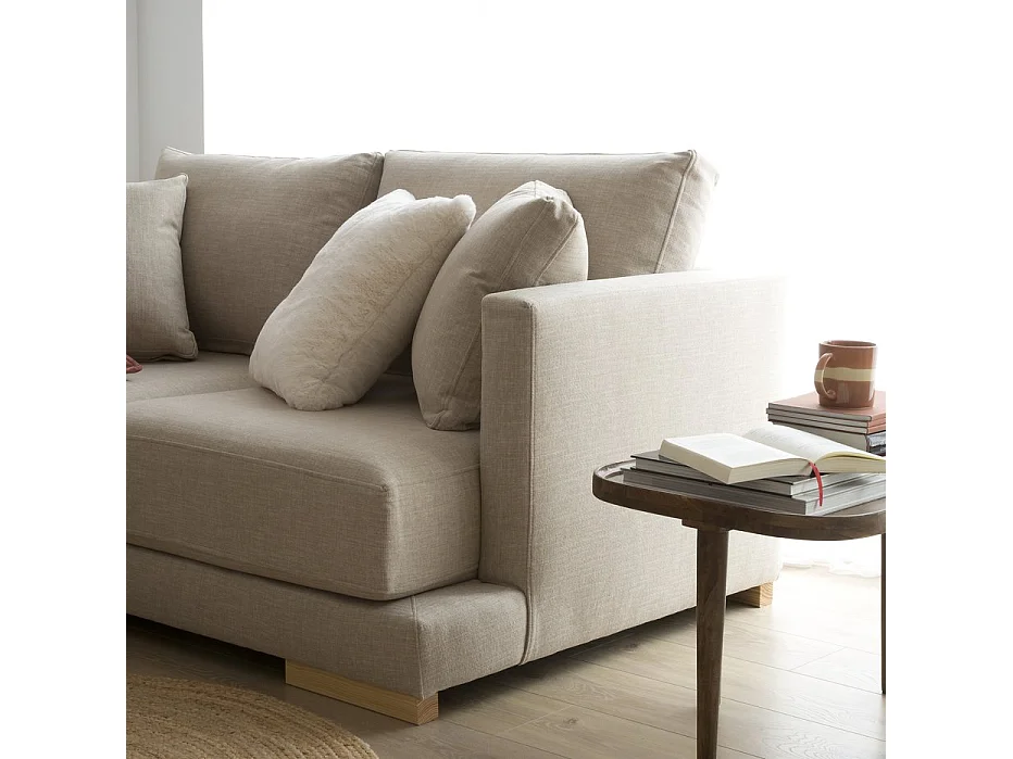 Grand canapé d'angle en bois Beige (408) 300x86