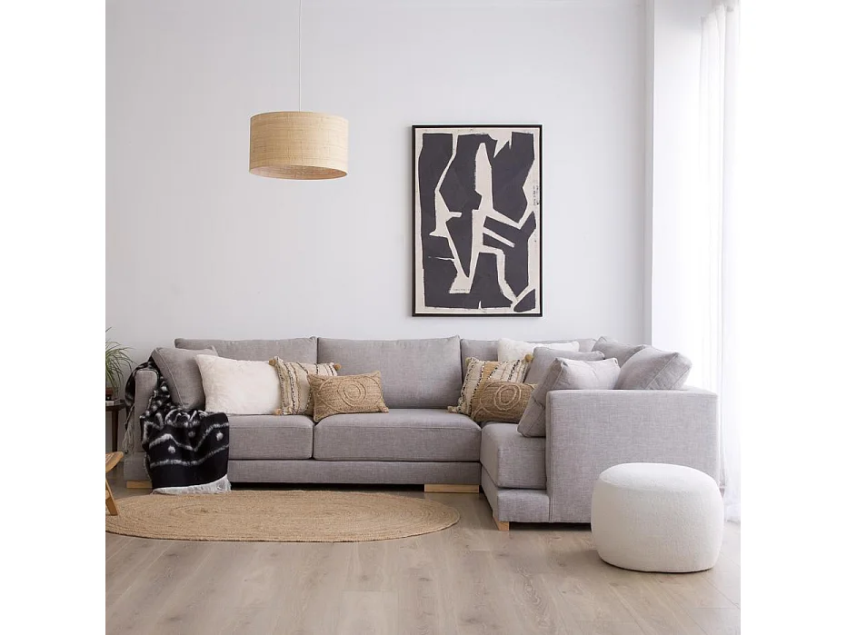 Grand canapé d'angle en bois Gris (409) 300x86