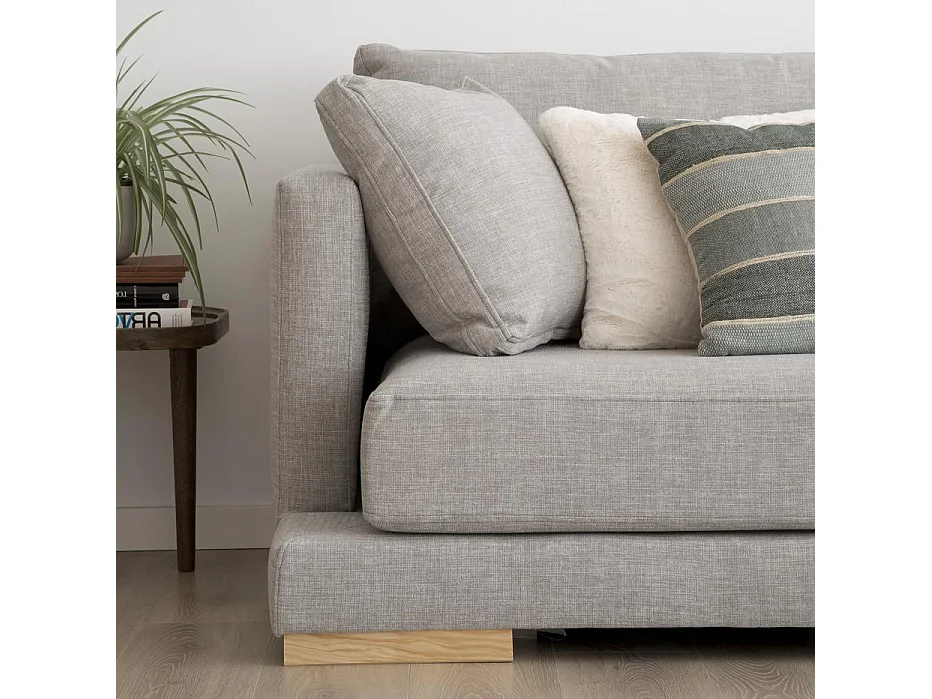 Grand canapé d'angle en bois Gris (409) 300x86