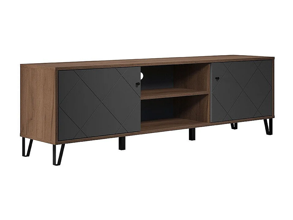 Meuble TV avec 2 portes et 2 niches L183 cm - Montez