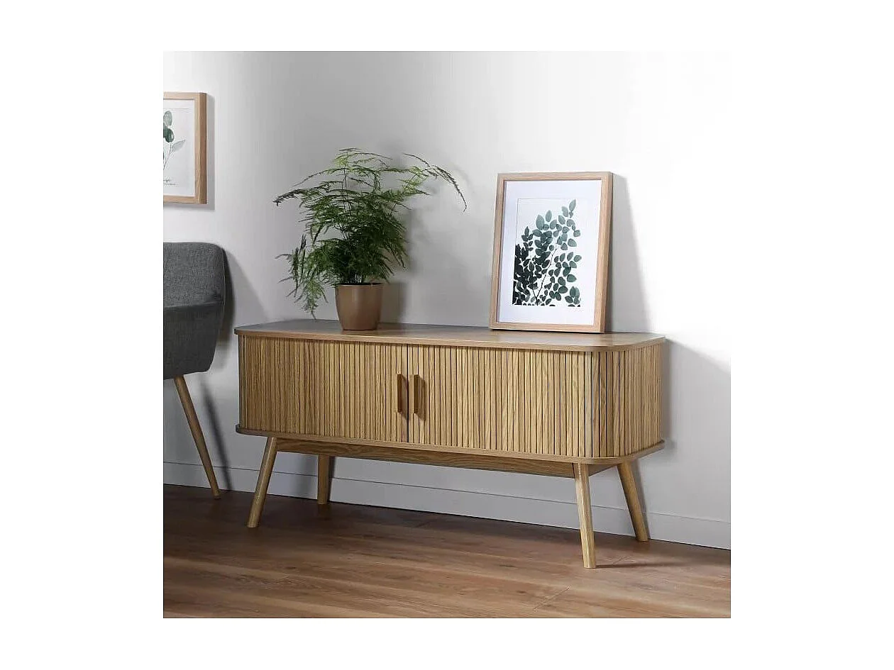 Meuble TV 2 Portes Coulissantes L120 cm - ERNEST