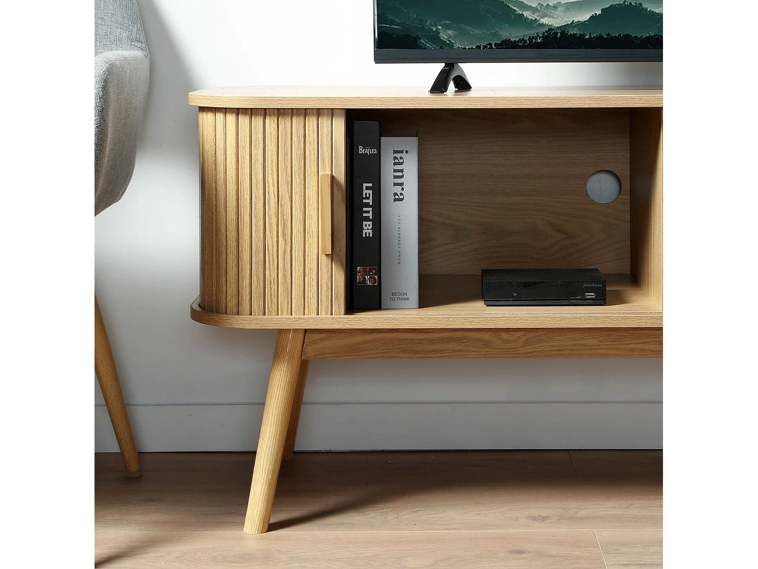 Meuble TV 2 Portes Coulissantes L120 cm - ERNEST