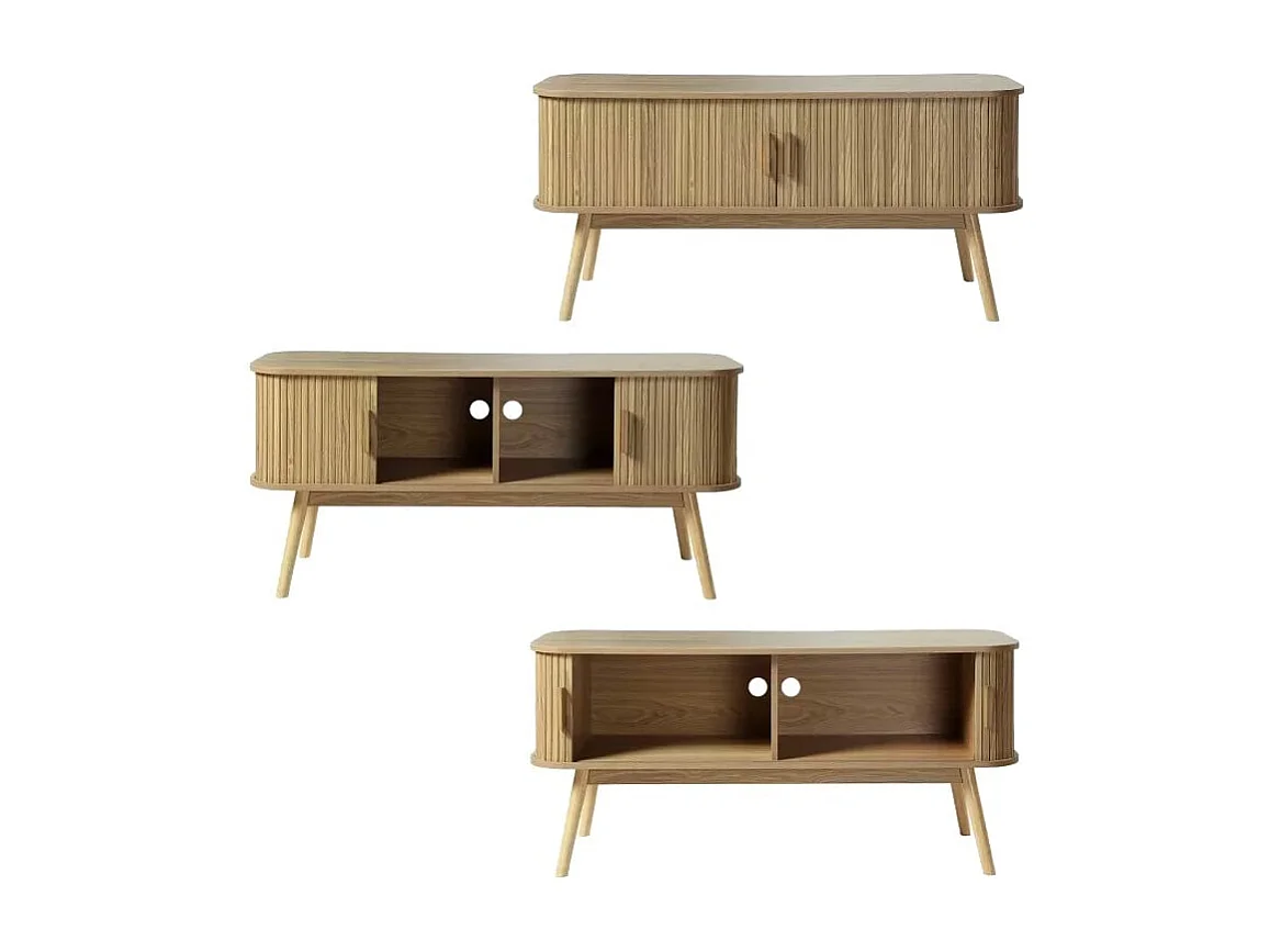 Meuble TV 2 Portes Coulissantes L120 cm - ERNEST