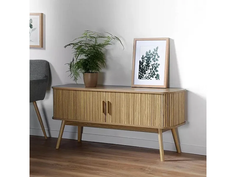 Meuble TV 2 Portes Coulissantes L120 cm - ERNEST