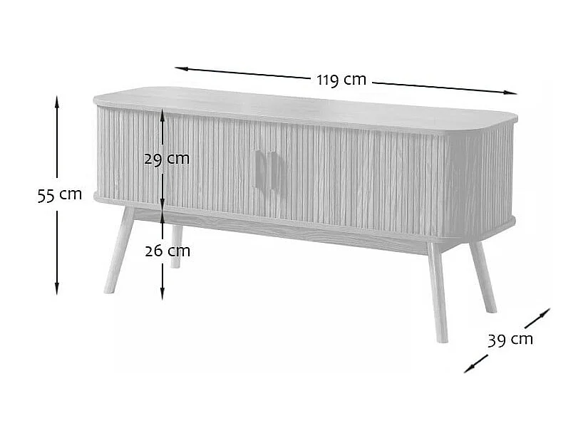 Meuble TV 2 Portes Coulissantes L120 cm - ERNEST