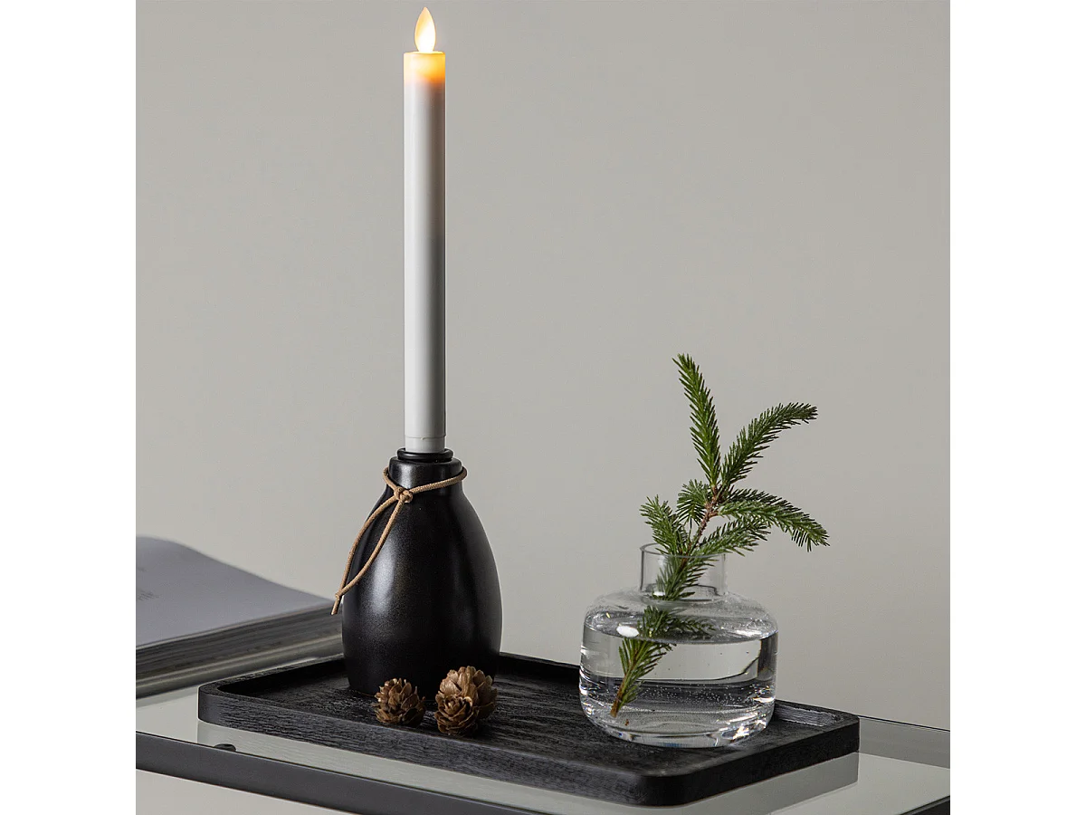 Bougeoir Design à LED "Ulricehamn" 9cm Noir