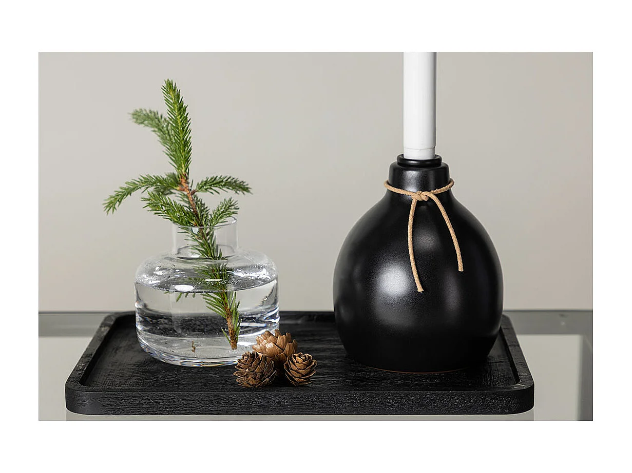 Bougeoir Design à LED "Ulricehamn" 12cm Noir