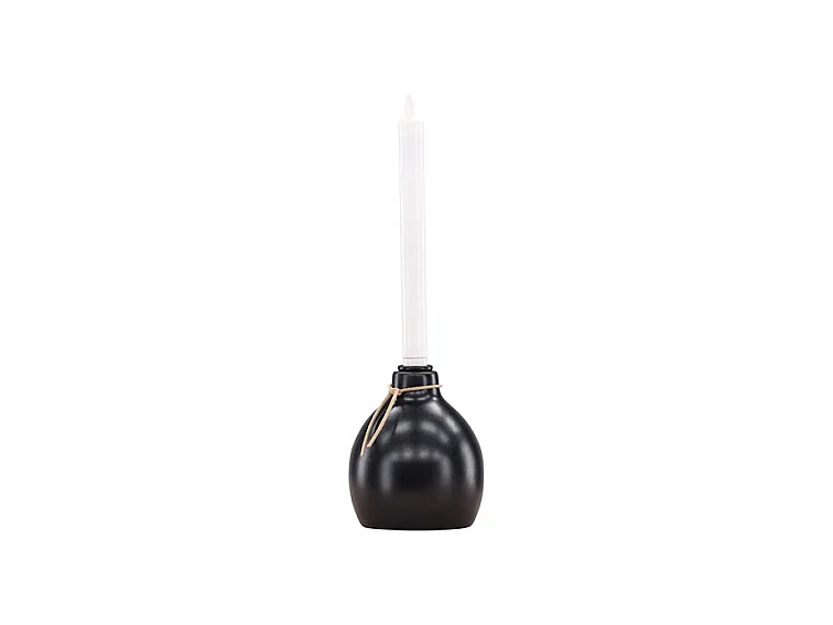 Bougeoir Design à LED "Ulricehamn" 12cm Noir