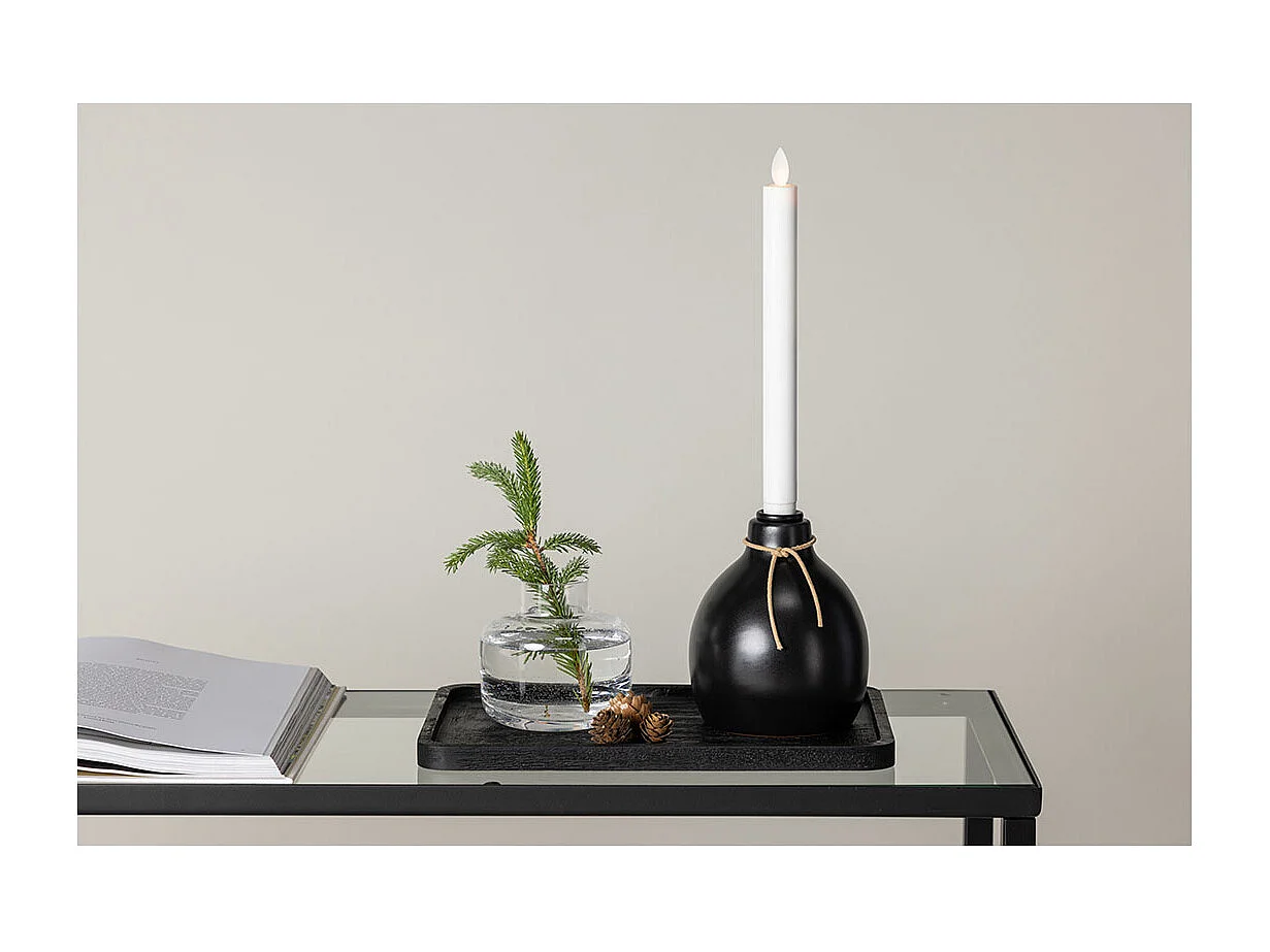 Bougeoir Design à LED "Ulricehamn" 12cm Noir