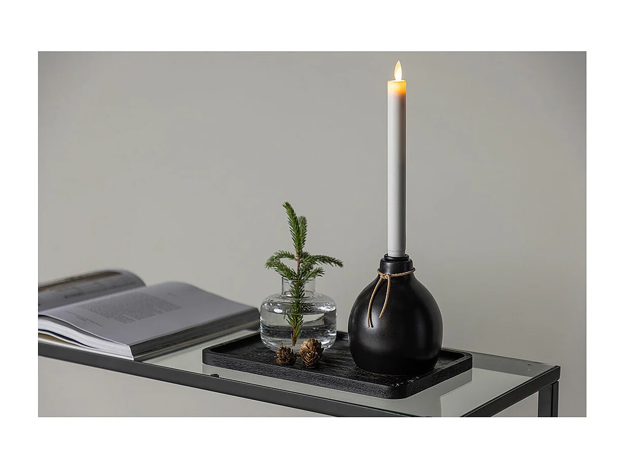 Bougeoir Design à LED "Ulricehamn" 12cm Noir