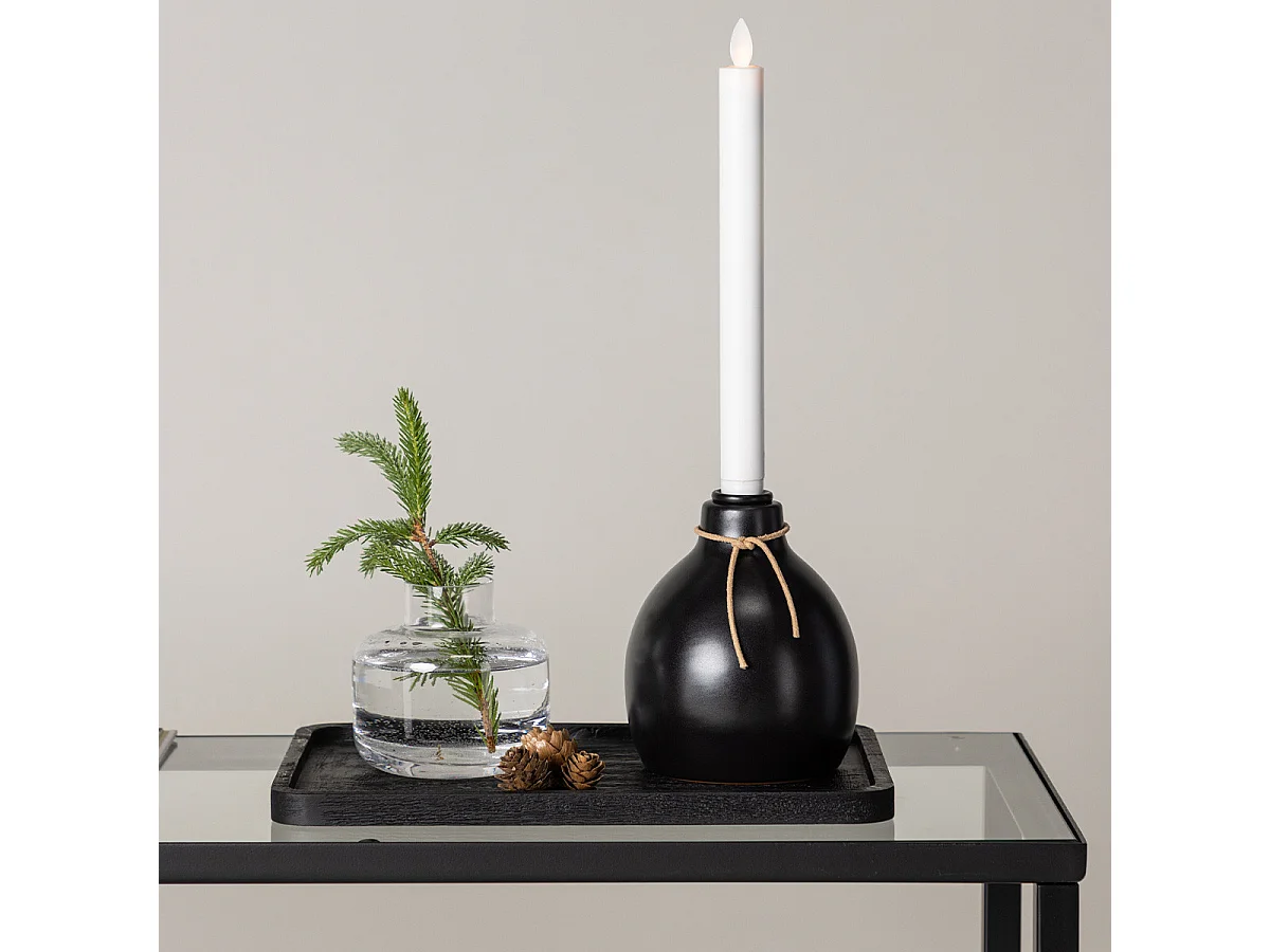 Bougeoir Design à LED "Ulricehamn" 12cm Noir