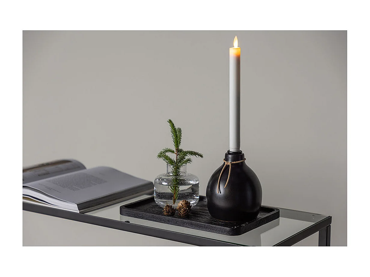 Bougeoir Design à LED "Ulricehamn" 12cm Noir