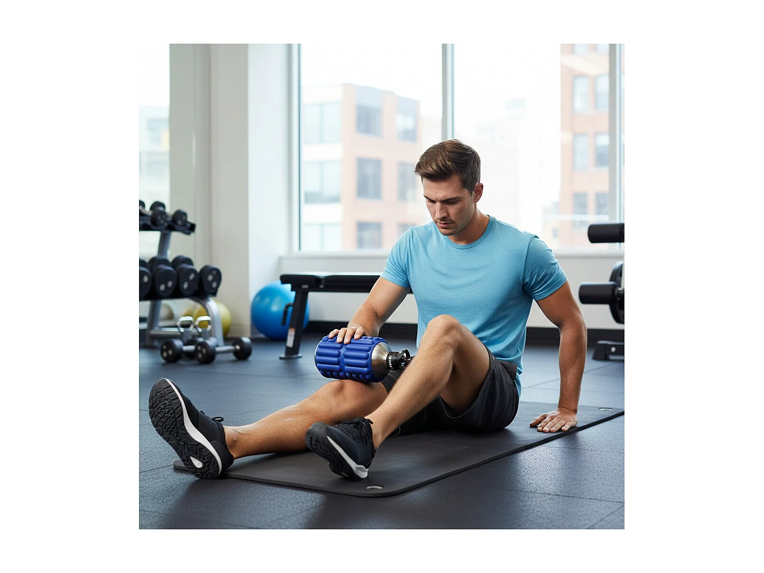 Bouteille de sport - Mobot - Fonction 2 en 1 rouleau de massage - Noir black ops