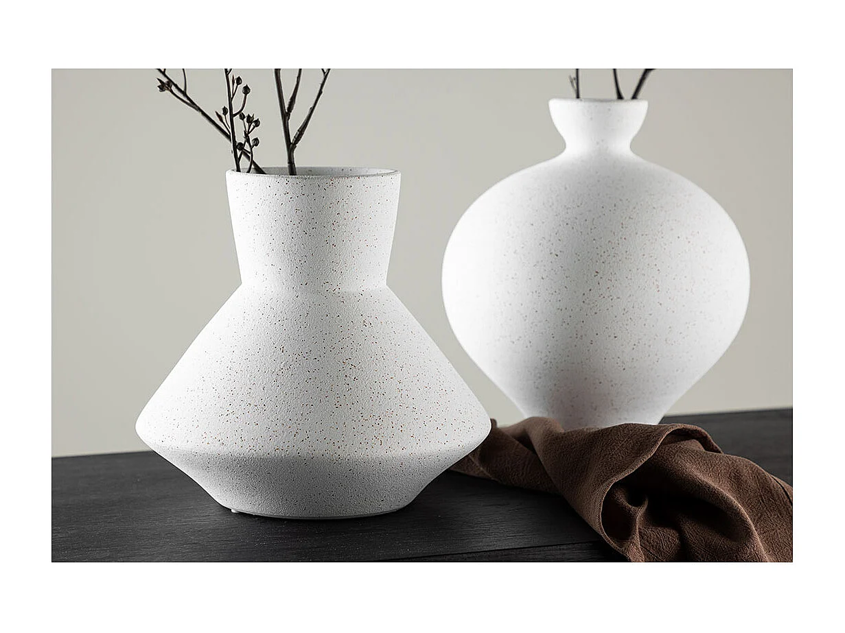 Vase Design "Rellis" 22cm Blanc