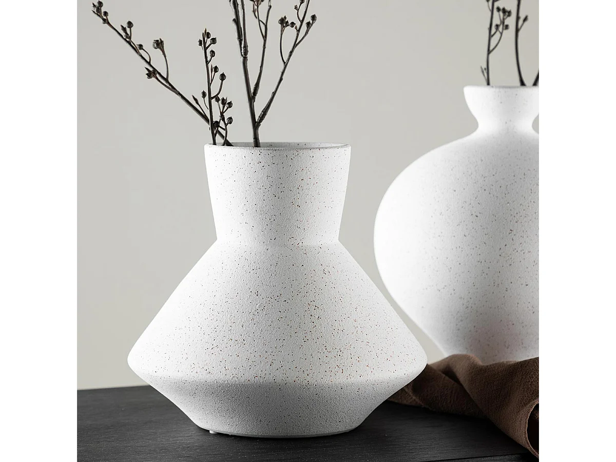 Vase Design "Rellis" 22cm Blanc