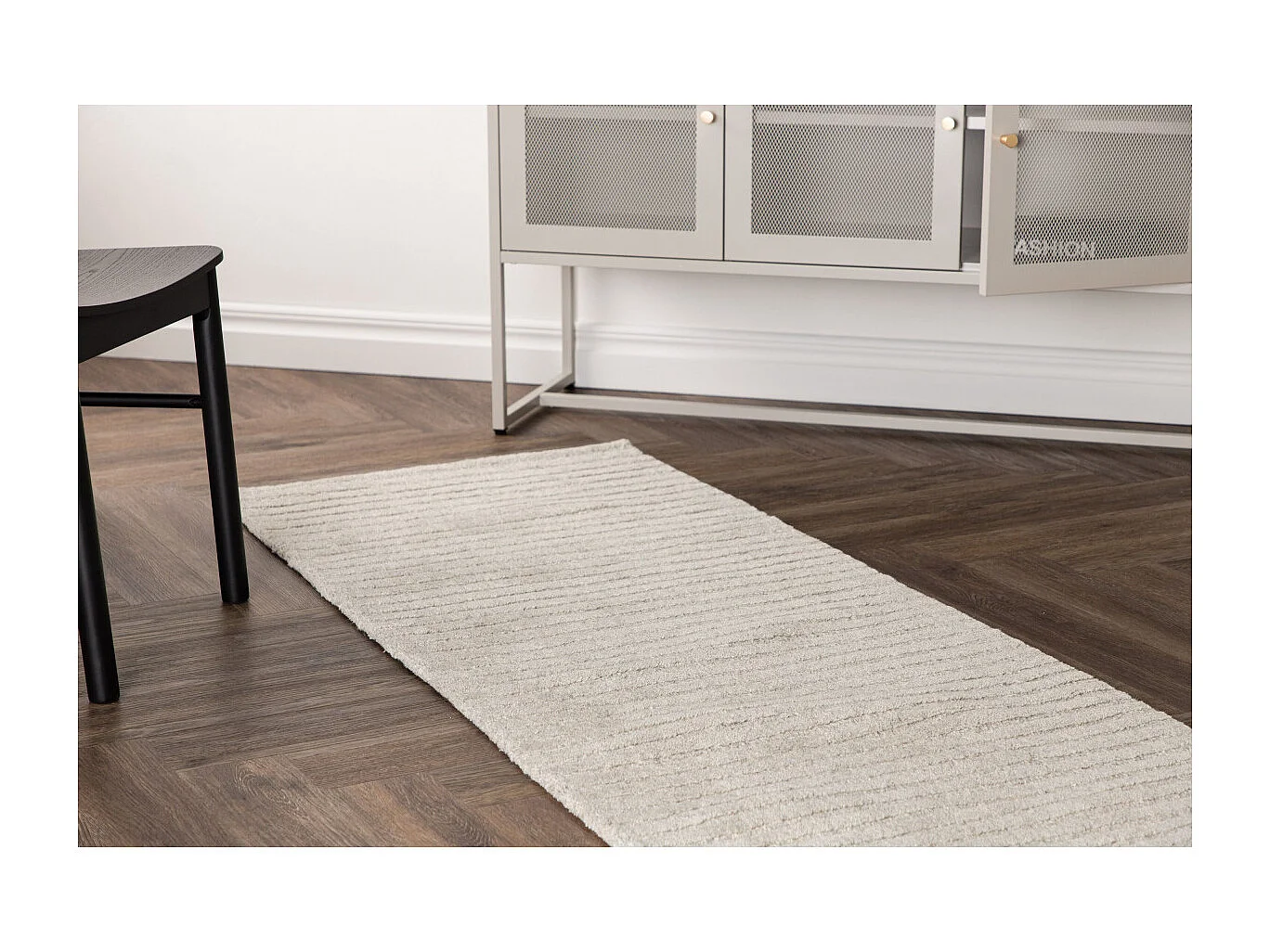 Tapis Design "Milton" 70x200cm Gris Clair