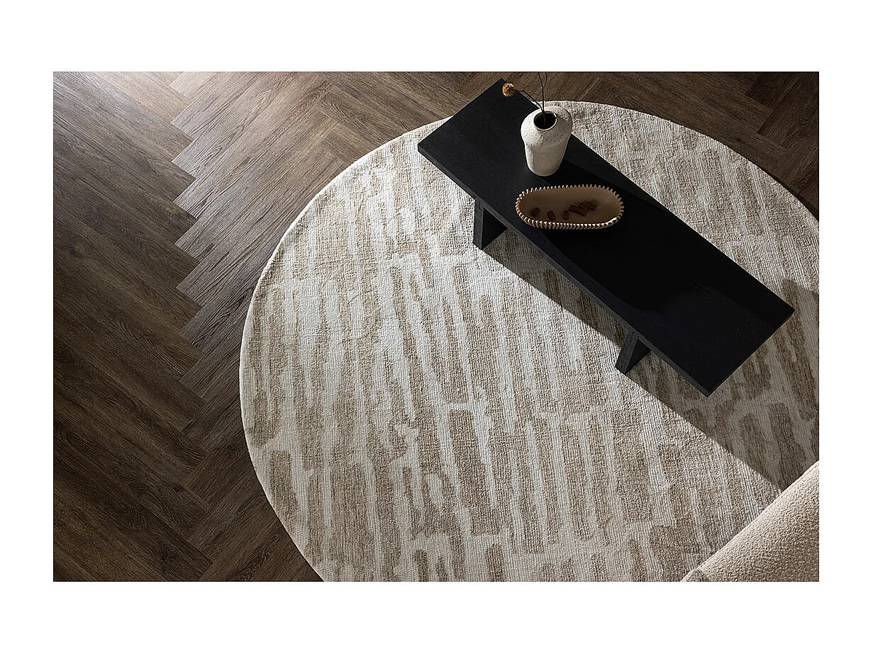 Milos vloerkleed Ø200cm beige.