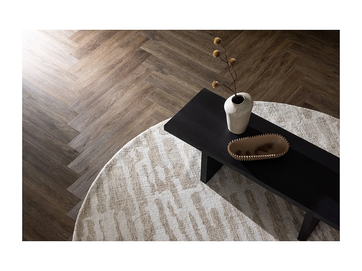 Tapis Déco Rond "Milos" 200cm Beige