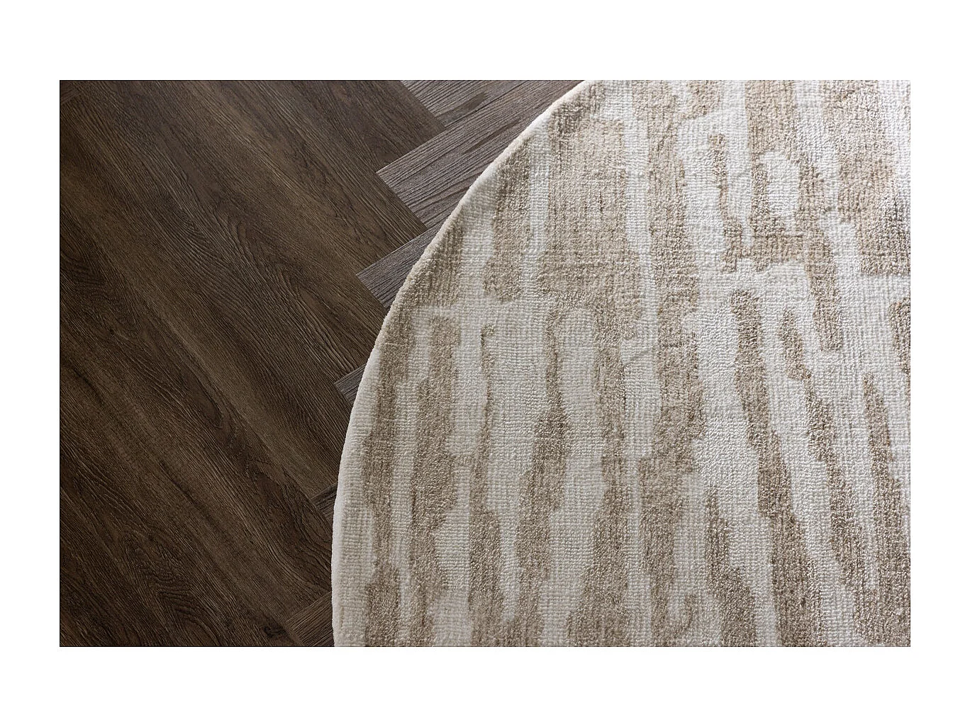 Tapis Déco Rond "Milos" 200cm Beige